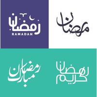 elegant und modern Arabisch Kalligraphie Pack zum feiern das heilig Monat von Fasten. vektor