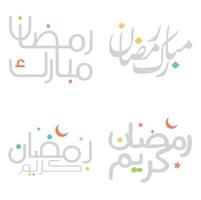 Ramadan kareem Vektor Illustration mit Arabisch Kalligraphie zum heilig Monat von Fasten.