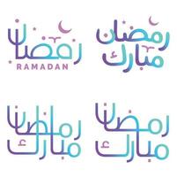 Vektor Illustration von Gradient Ramadan kareem wünscht sich mit elegant Arabisch Typografie.
