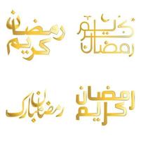 Vektor Illustration von golden Ramadan kareem wünscht sich mit Arabisch Typografie.