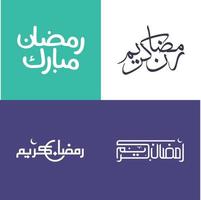 elegant och minimalistisk arabicum kalligrafi packa för ramadan lyckönskningar. vektor