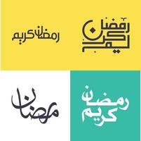 einfach Arabisch Kalligraphie Pack zum Muslim Schöne Grüße und Feierlichkeiten im minimalistisch Stil. vektor