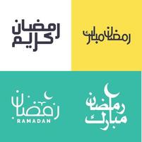 minimalistisch Arabisch Kalligraphie Pack zum Muslim Schöne Grüße und Feierlichkeiten. vektor