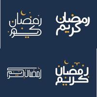 elegant Weiß Kalligraphie mit Orange Design Elemente zum feiern Ramadan kareem Vektor Design.