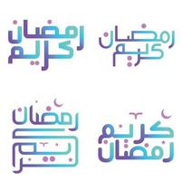 Vektor Illustration von Gradient Ramadan kareem mit islamisch Kalligraphie.