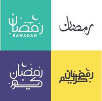einfach Arabisch Kalligraphie Pack zum feiern Ramadan kareem mit Eleganz. vektor