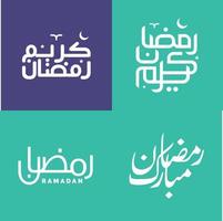 einfach und elegant Ramadan kareem Kalligraphie Pack im Vektor Illustration.