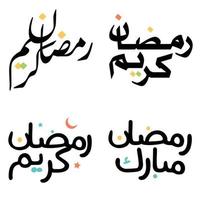 Vektor schwarz Ramadan kareem Gruß Karte mit elegant Arabisch Typografie Design.