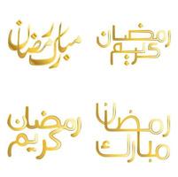 vektor illustration av gyllene ramadan kareem lyckönskningar med arabicum typografi.