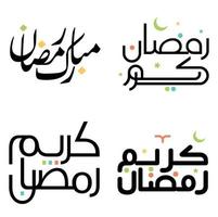 fira islamic fasta månad med svart ramadan kareem vektor illustration i arabicum kalligrafi.