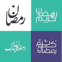 Arabisch Kalligraphie Pack zum feiern Ramadan kareem im ein minimalistisch Stil. vektor