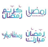 elegant Gradient Ramadan kareem Vektor Design mit Arabisch Kalligraphie.