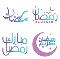 Ramadan kareem wünscht sich mit Gradient Arabisch Kalligraphie Vektor Design.