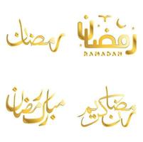 vektor illustration av gyllene ramadan kareem kalligrafi med arabicum typografi för muslim firande.