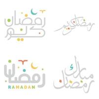 Arabisch Kalligraphie Ramadan kareem wünscht sich zum islamisch Fasten Monat. vektor