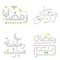 Vektor Illustration von Ramadan kareem Arabisch Typografie zum Muslim Grüße.