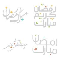 Ramadan kareem Vektor Design mit elegant Arabisch Kalligraphie zum Gruß Karten.