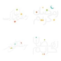 Multi-Stil Arabisch Typografie zum Ramadan Schöne Grüße im Handschrift Kalligraphie. vektor