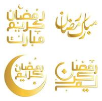 golden Ramadan kareem Vektor Illustration mit traditionell Arabisch Kalligraphie zum Muslim Feierlichkeiten.