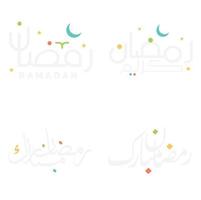 Multi-Stil Arabisch Typografie zum Ramadan Schöne Grüße im Handschrift Kalligraphie. vektor