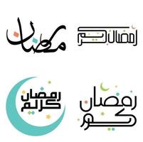 Vektor schwarz Ramadan kareem Gruß Karte mit Arabisch Kalligraphie Design.