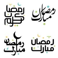 Vektor schwarz Ramadan kareem Gruß Karte mit elegant Arabisch Typografie Design.