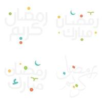 Weiß Hintergrund islamisch Ramadan kareem Vektor Typografie im Arabisch Kalligraphie.