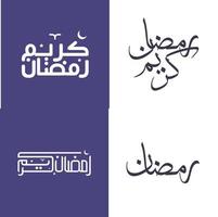 vektor uppsättning av enkel arabicum kalligrafi för fira ramadan kareem med elegans.