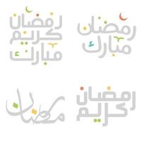 ramadan kareem vektor illustration med elegant arabicum typografi.