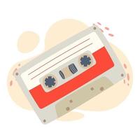 Audiokassette Liebeslieder isoliert auf weißem Hintergrund. trendige 80er 90er Vektorgrafik. vektor