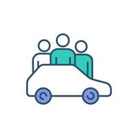 Carsharing-RGB-Farbsymbol vektor