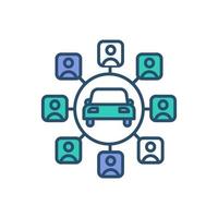 Carsharing-Service RGB-Farbsymbol vektor