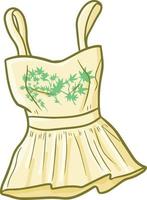 komisch und süß hell Gelb Kleid zum ziemlich Mädchen vektor