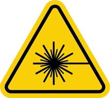 laser fara tecken. varning gul triangel. do inte se in i de laser stråle. laser stråle tecken. vektor