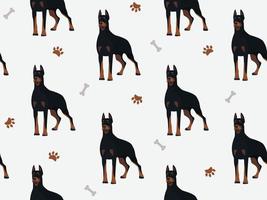 nahtlos Muster mit Karikatur Stehen Dobermann Hund. Karikatur inländisch Haustiere. Vektor Tiere Hintergrund.