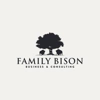 natur familj bison finansiera logotyp vektor