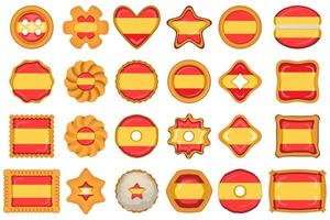 hausgemacht Plätzchen mit Flagge Land Spanien im lecker Keks vektor
