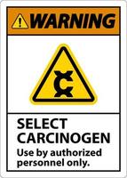 varning Välj carcinogen märka på vit bakgrund vektor