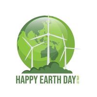glücklich Erde Tag Design Logo Vektor