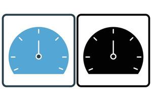 Tachometer Symbol Illustration. Symbol verbunden zu Auto Service, Auto Reparatur. solide Symbol Stil. einfach Vektor Design editierbar