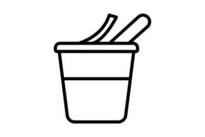 Joghurt Symbol Illustration. Symbol verbunden zu Kochen Gewürze. Gliederung Symbol Stil. einfach Vektor Design editierbar