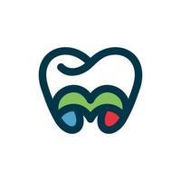 Brief m Dental Pflege Linie modern kreativ Logo vektor