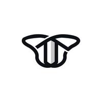 Schmetterling fliegend Zuhause Gebäude Linie einfach Logo vektor