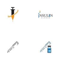 Insulin Logo und Symbol einstellen vektor