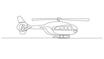 kontinuerlig linje konst luft transport helikopter vektor