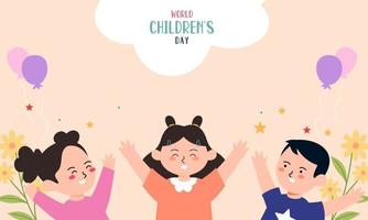 eben Welt Kinder- Tag Hintergrund vektor