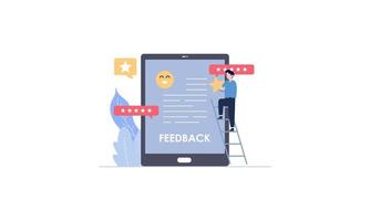 feedbackutvärdering av betyg och människors erfarenhetsarbete med klienter genom prestanda illustration vektor
