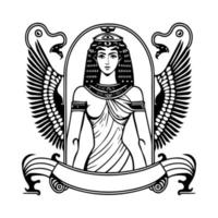 machen ein Erklärung mit unser Kleopatra Logo Illustration. diese Regal und zeitlos Design Eigenschaften das ikonisch Königin von Ägypten, ausströmend Leistung, Schönheit, und Raffinesse vektor