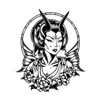 japanisch Geisha Logo Illustration elegant und zeitlos vektor