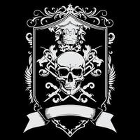 pirat skalle huvud logotyp illustration är ritad för hand med noggrann uppmärksamhet till detalj, fångande de ikoniska bild av de skrävlande pirat vektor